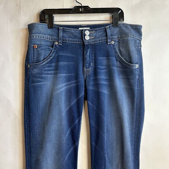 Hudson Signature Mid-Rise Boot Cut Jeans Size 30 Dark Wash Flap Pocket USA Woman - Picture 4 of 10